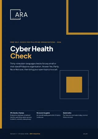Cover of the ARA Industries Cyber Health Check PDF